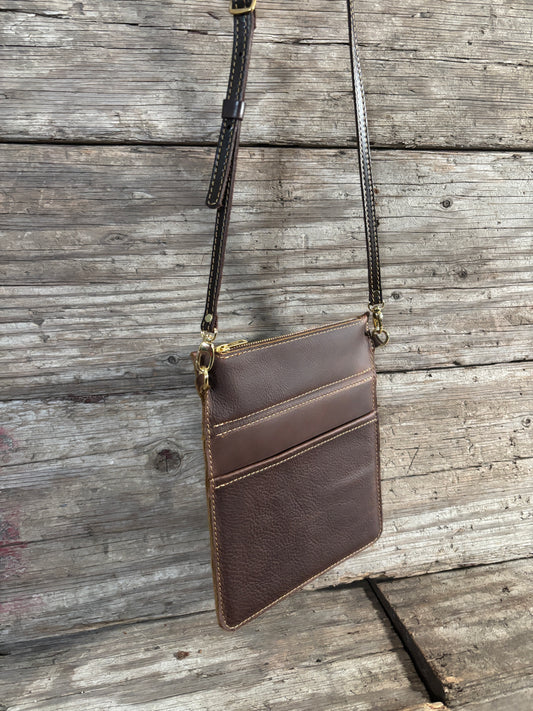 Flat Crossbody Bag-Chocolate Brown