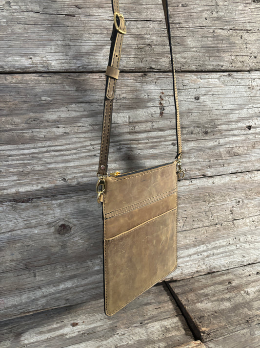 Flat Crossbody Bag-Honey